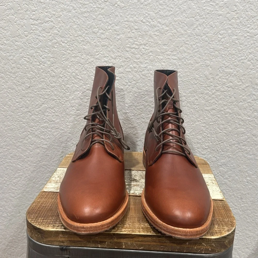 Nisolo All Weather Andres Men’s Brandy Leather Boots Size 11.5